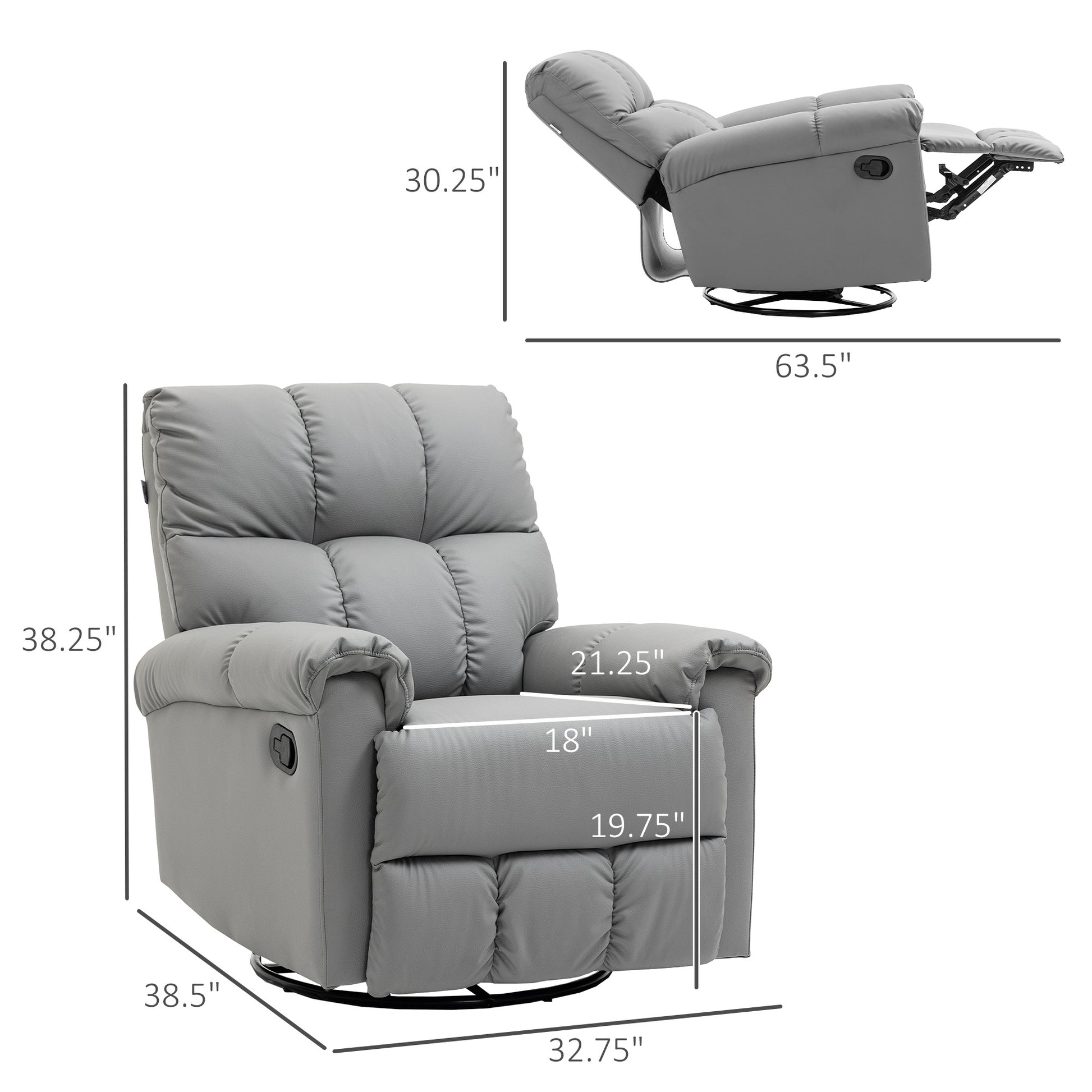 Homcom Rocker Recliner Chair With Overstuffed