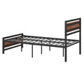 Twin Size Platform Bed, Metal And Wood Bed Frame