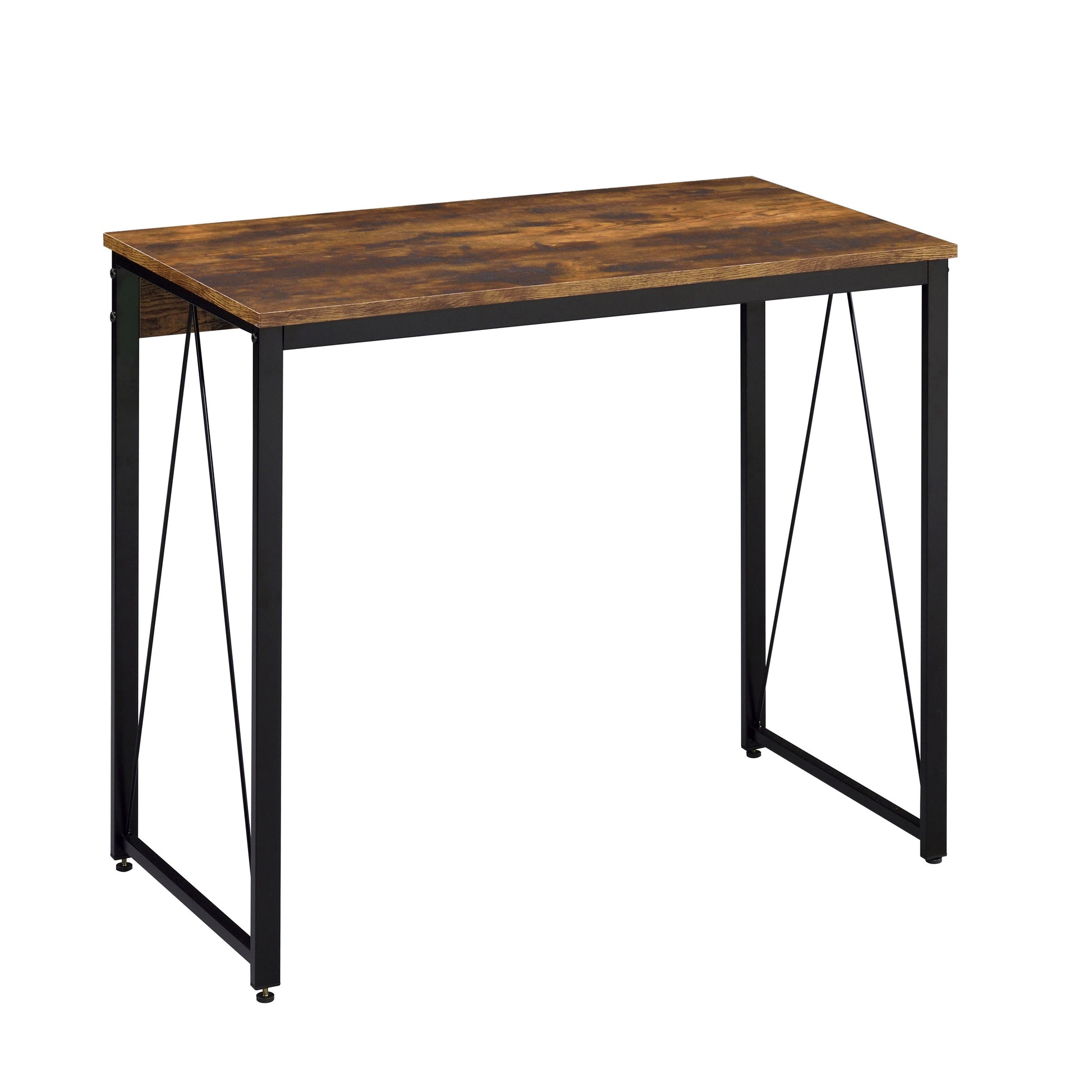 Weathered Oak And Black 35.5" Writing Desk With