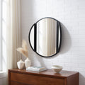 Modern Hinge Round Wall Mirror Black - Black