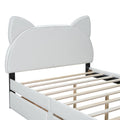 Full Size Upholstered Platform Bed with Cartoon Ears box spring not