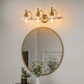 3 Lights Bathroom Vanity Lighting Fixtures Brushed gold-metal