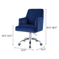 Blue And Chrome Swivel Office Chair With