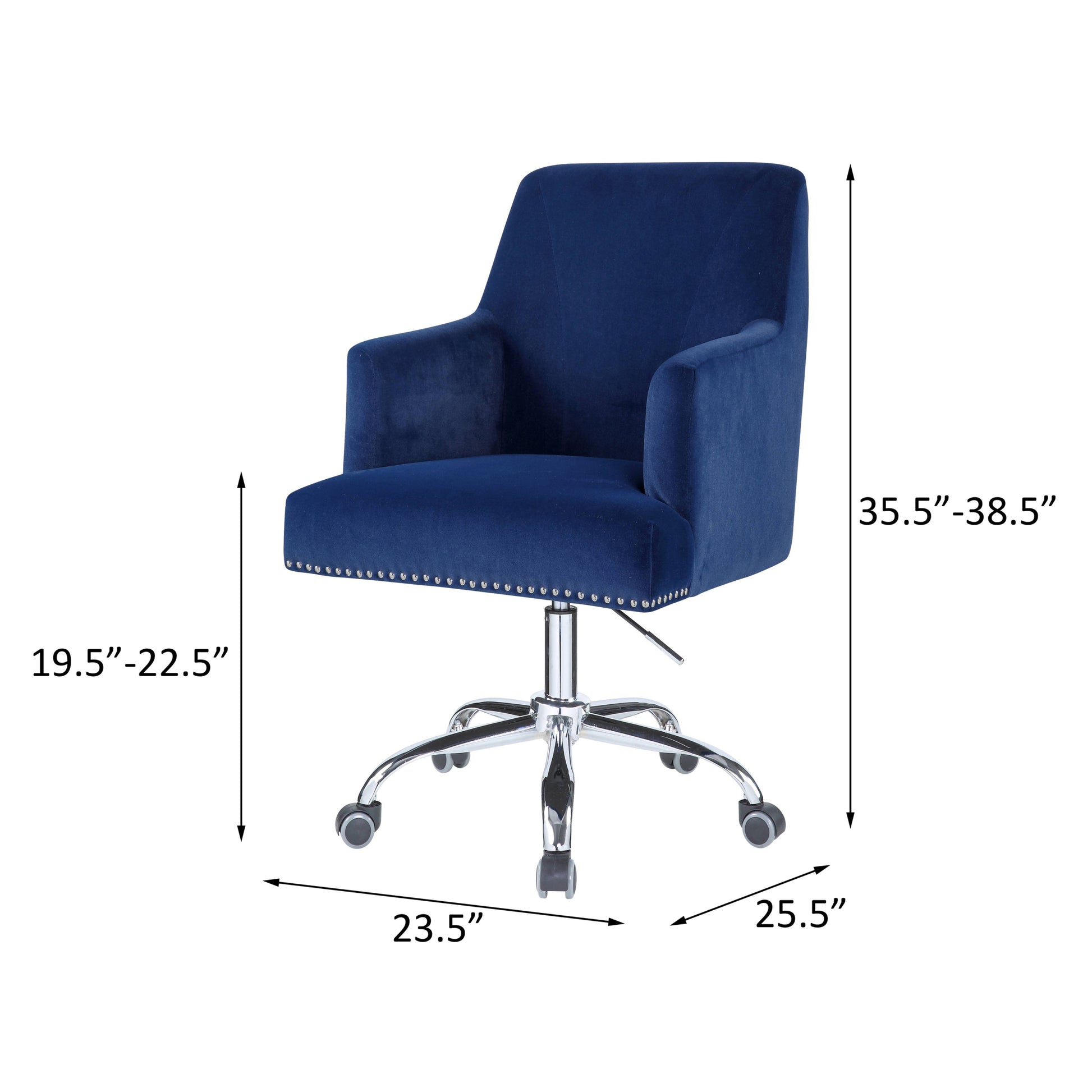 Blue And Chrome Swivel Office Chair With