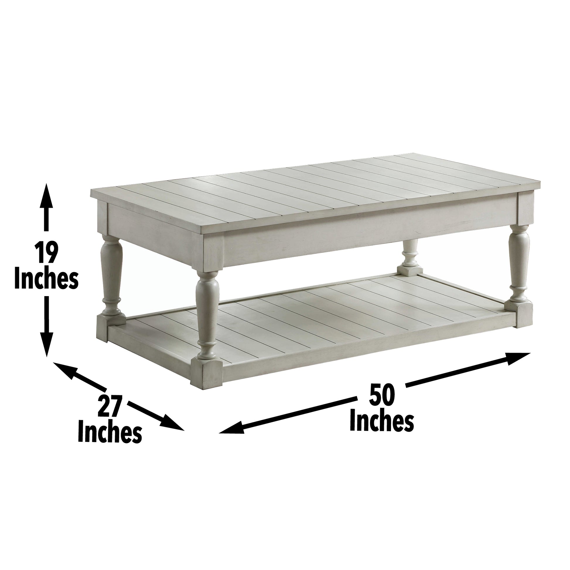 Hemingway 3 Piece Table Set White - White Wood