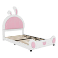 Twin Size Upholstered Platform Bed With Rabbit