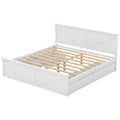 King Size Wooden Platform Bed With Four Storage -