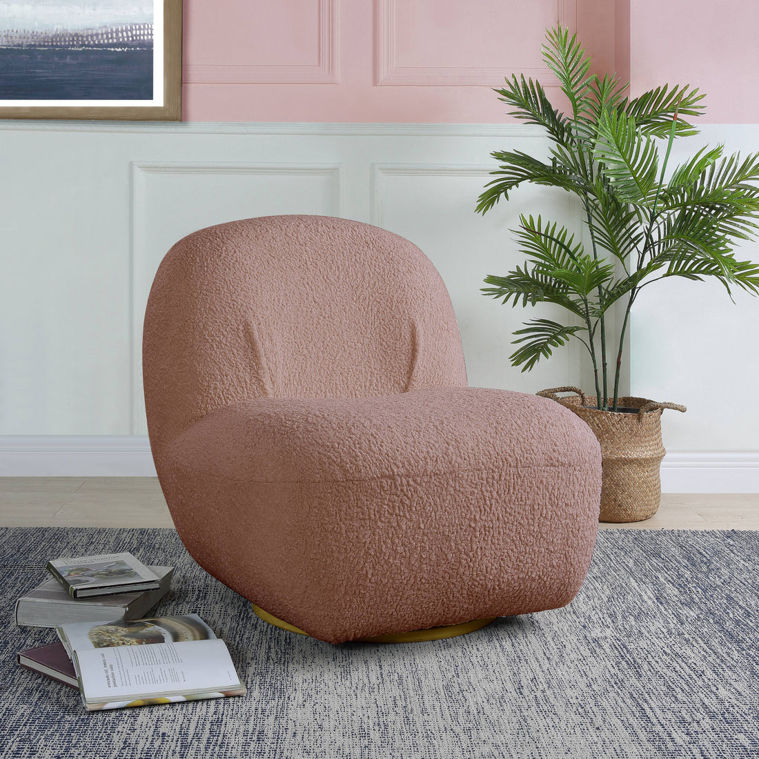 Pink Swivel Accent Chair - Pink Primary Living