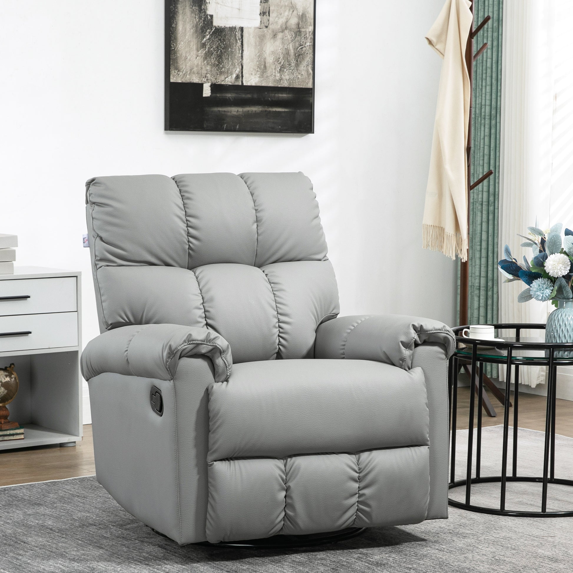 Homcom Rocker Recliner Chair With Overstuffed