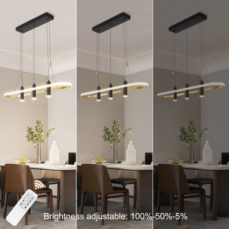 Javeriah 4 Light Black Gold Dimmable Led Pendant