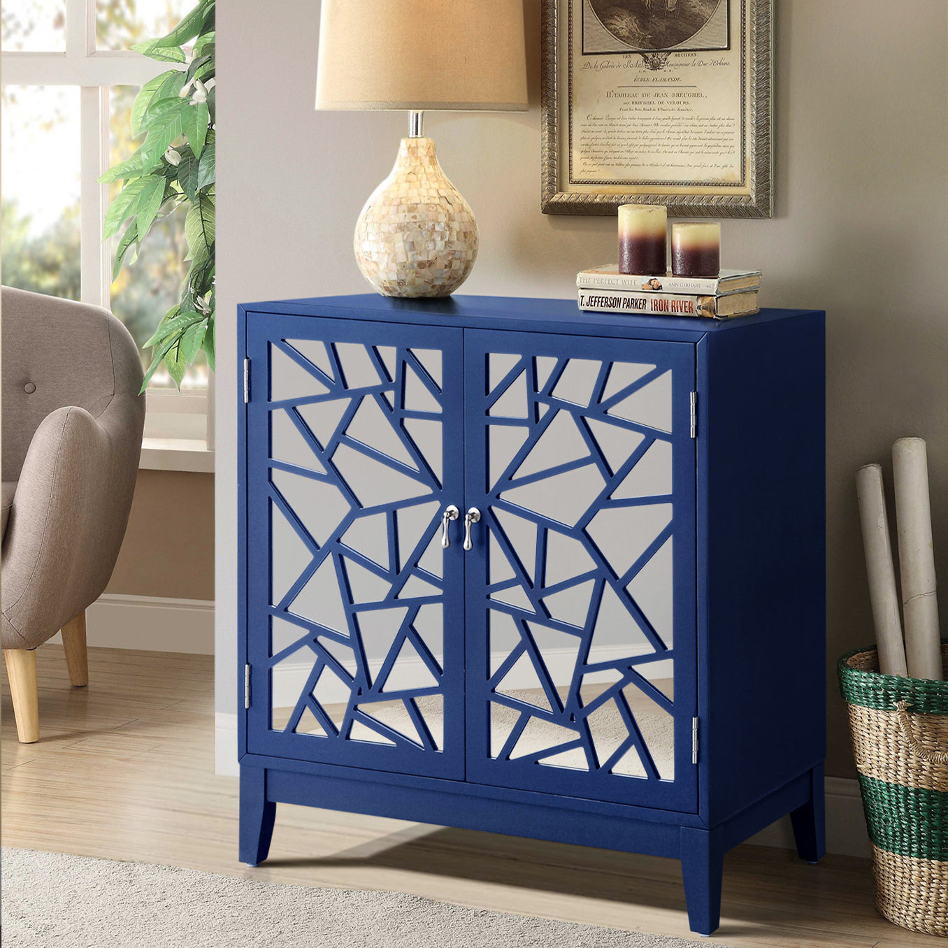 Breckenridge Blue 2 Door Console Table - Blue