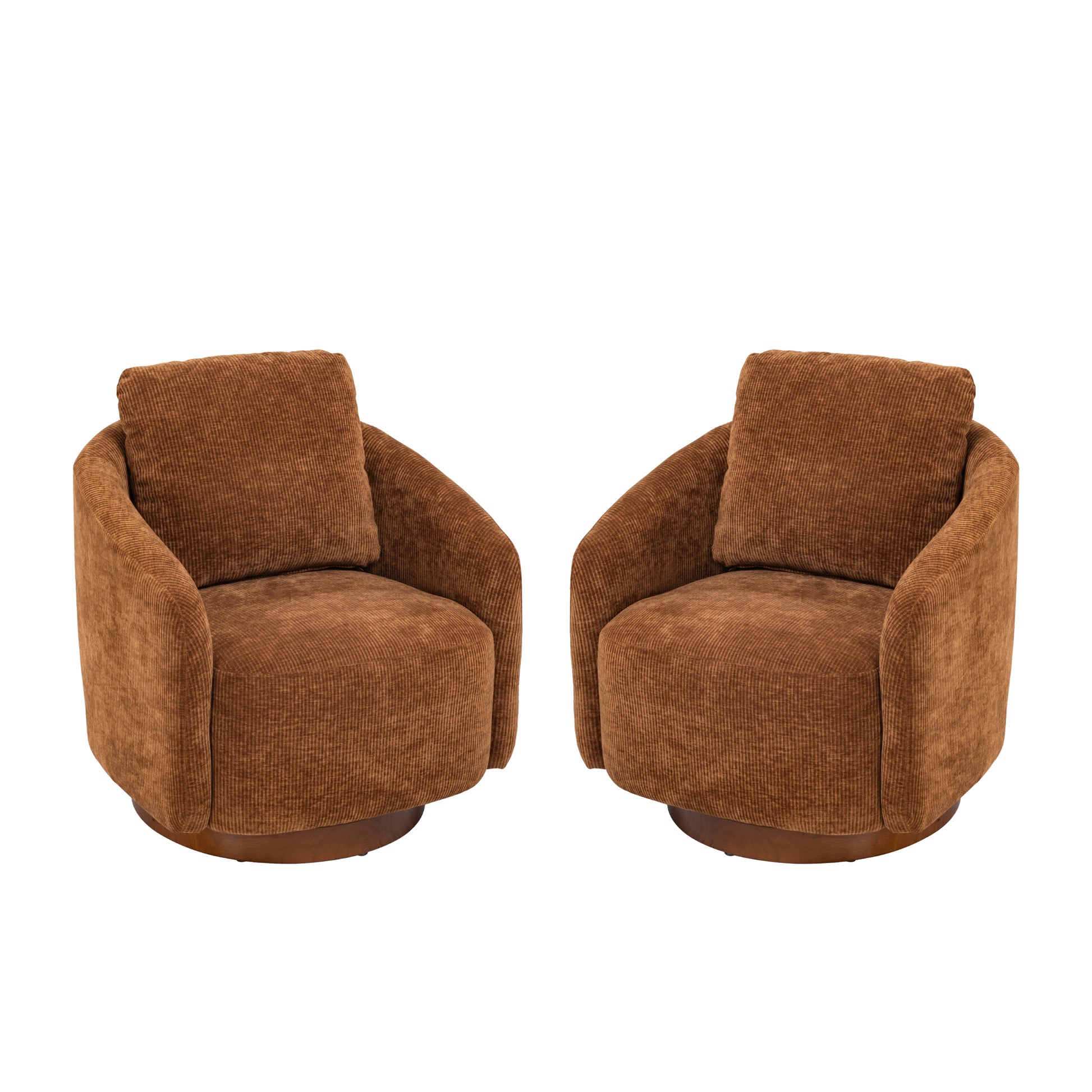 30.3"W Swivel Accent Barrel Chair And Comfy Round