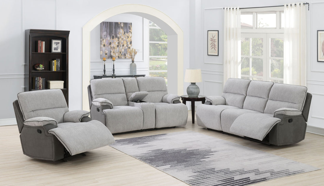 Cyprus 3 Piece Reclining Living Room Set Gray -
