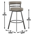 Gene Swivel Bar Stool Dark Gray - Dark Gray Wood