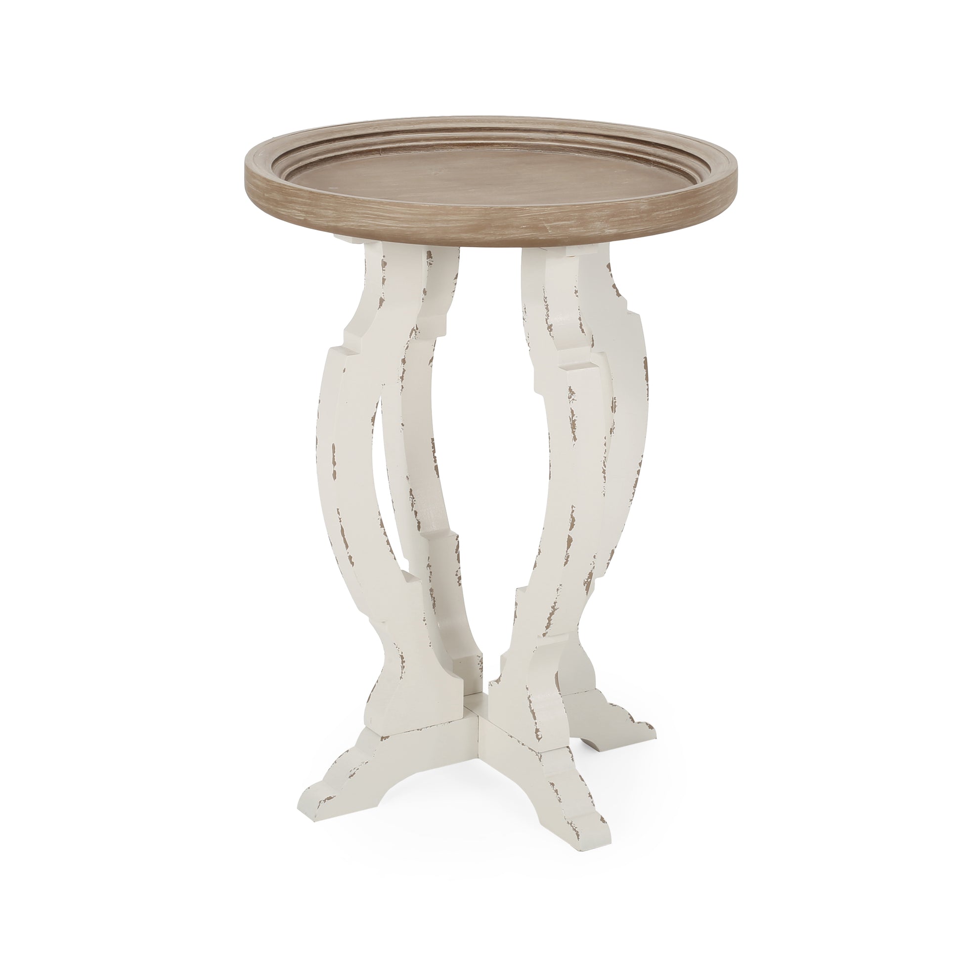 ACCENT TABLE natural+white-mdf