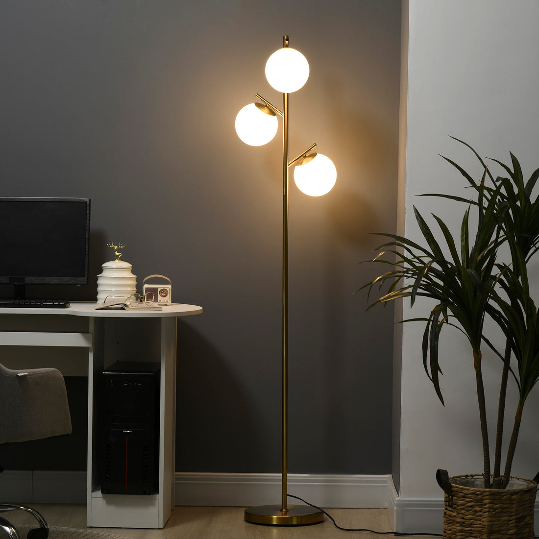 Homcom 3 Light Modern Floor Lamps for Living Room