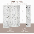 HOMCOM 5.5' 4 Panel Room Divider Folding Privacy white-wood