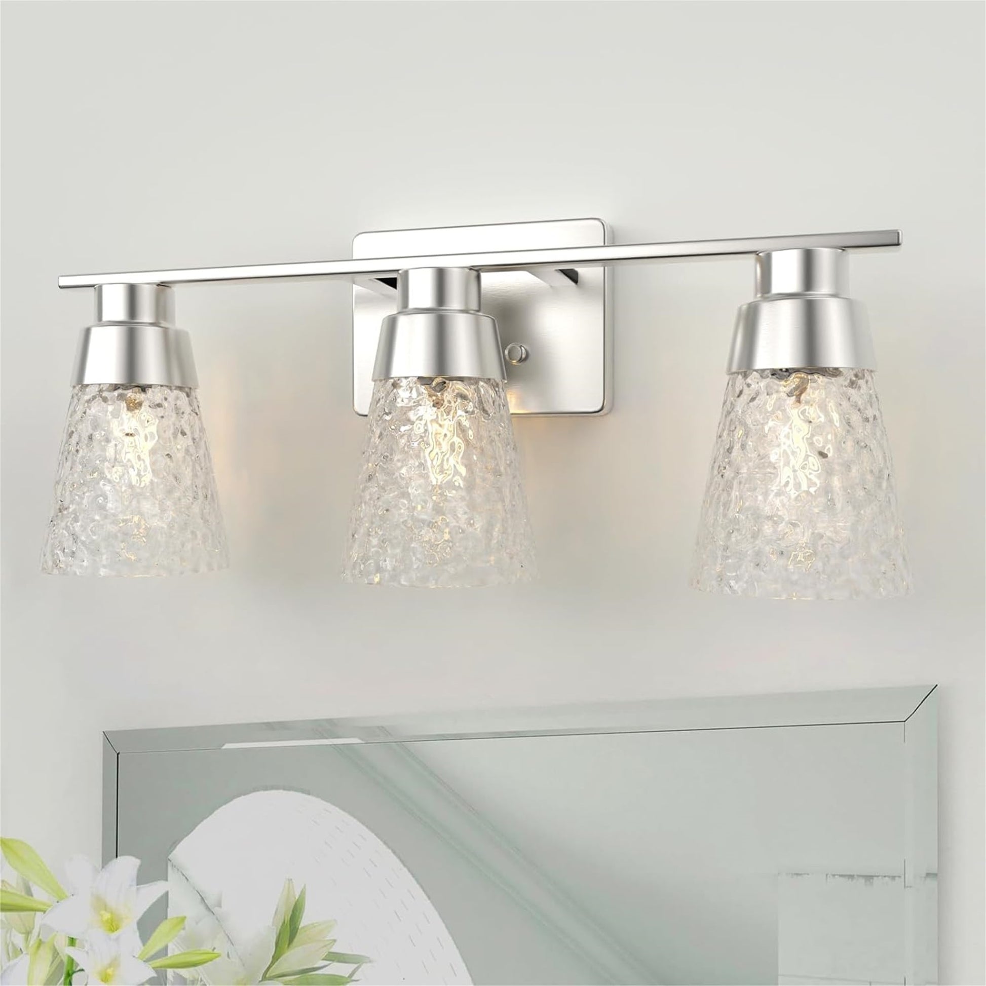 3 Light E26 Base Bathroom Vanity Light Fixtures