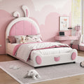 Twin Size Upholstered Platform Bed With Rabbit