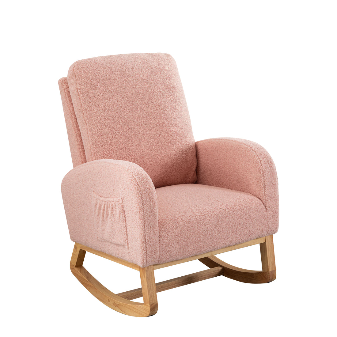 27.2"W Rocking Chair For Nursery, Sherpa Glider