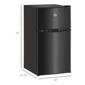 HOMCOM 3.2 Cu.Ft Mini Fridge with Freezer, Double Door black-steel