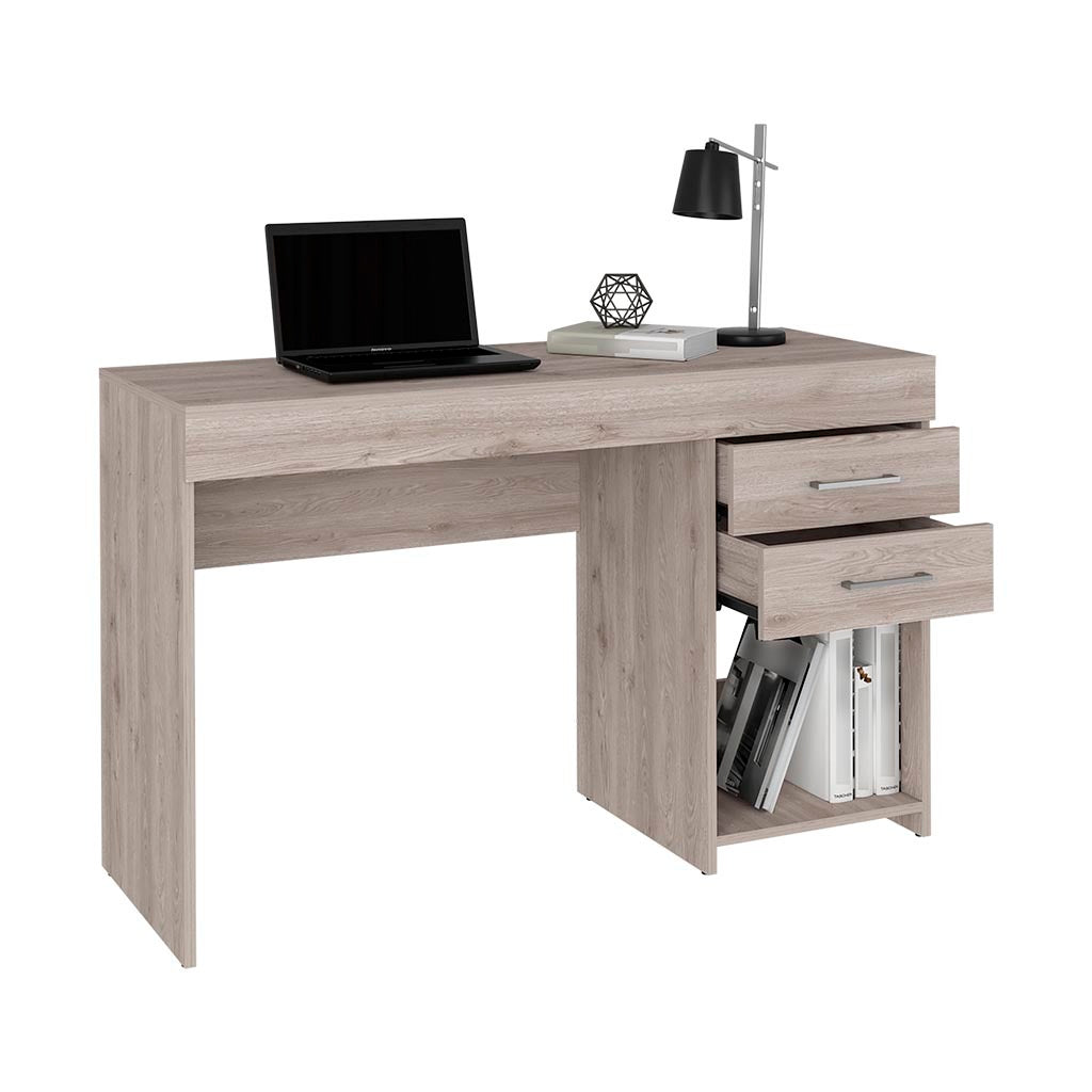 Ibare Two Drawer Computer Desk, One Lower Shelf