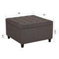 Large Square Storage Ottoman Bench, Tufted