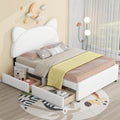 Full Size Upholstered Platform Bed with Cartoon Ears box spring not