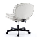 Armless Office Desk Chair With Wheels: Pu Leather