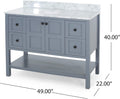 49'' Bathroom Vanity with Marble Top & Ceramic Sink gray-acacia wood