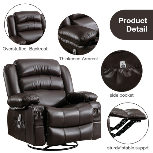 Massage Swivel Rocker Recliner Chair With