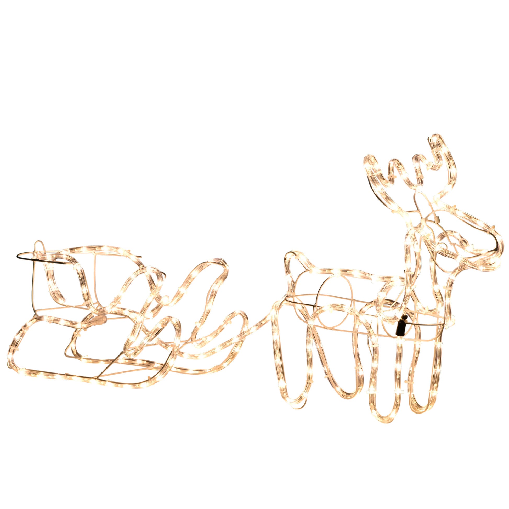Outsunny 35" Led Reindeer Sleigh Outdoor