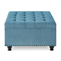 Large Square Storage Ottoman With Wooden Legs -