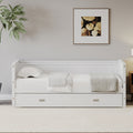 Twin Size Solid Wood Daybed With Trundle For Kids