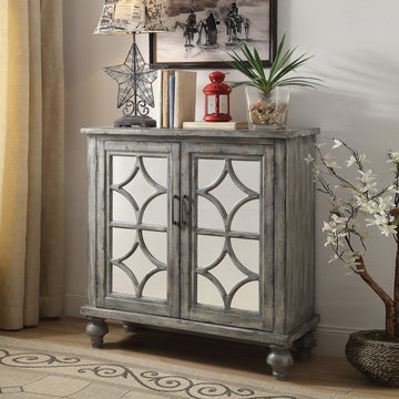 Weathered Grey 2 Door Console Table - Grey