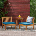 Outdoor Acacia Wood Club Chair Set of 2 , Dark Brown brown-acacia wood