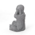 Harrod Outdoor Monk Statue, Stone Gray stone gray-magnesium oxide