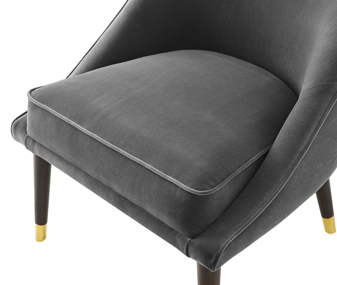 Avalon Velvet Accent Chair Charcoal - Dark Gray