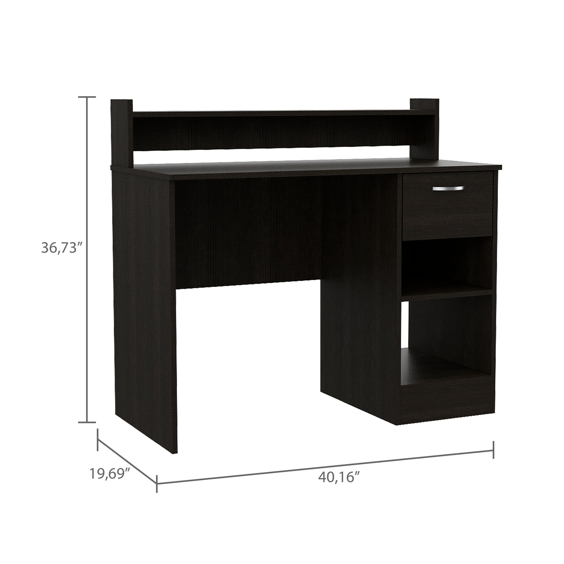 Manaos Writing Computer Deskmultiple Shelves, One