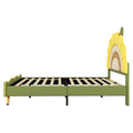 Full Size Upholstered Platform Bed With Sunflower