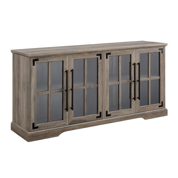 Modern Farmhouse Windowpane Glass Door Tv Stand