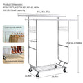 Double Clothing Garment Rack With Shelves