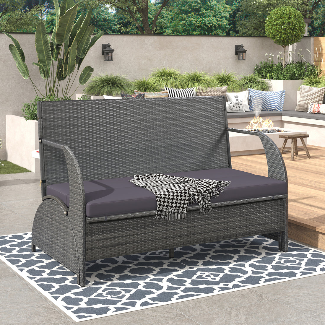 Outdoor Loveseat And Convertible To Four Seats