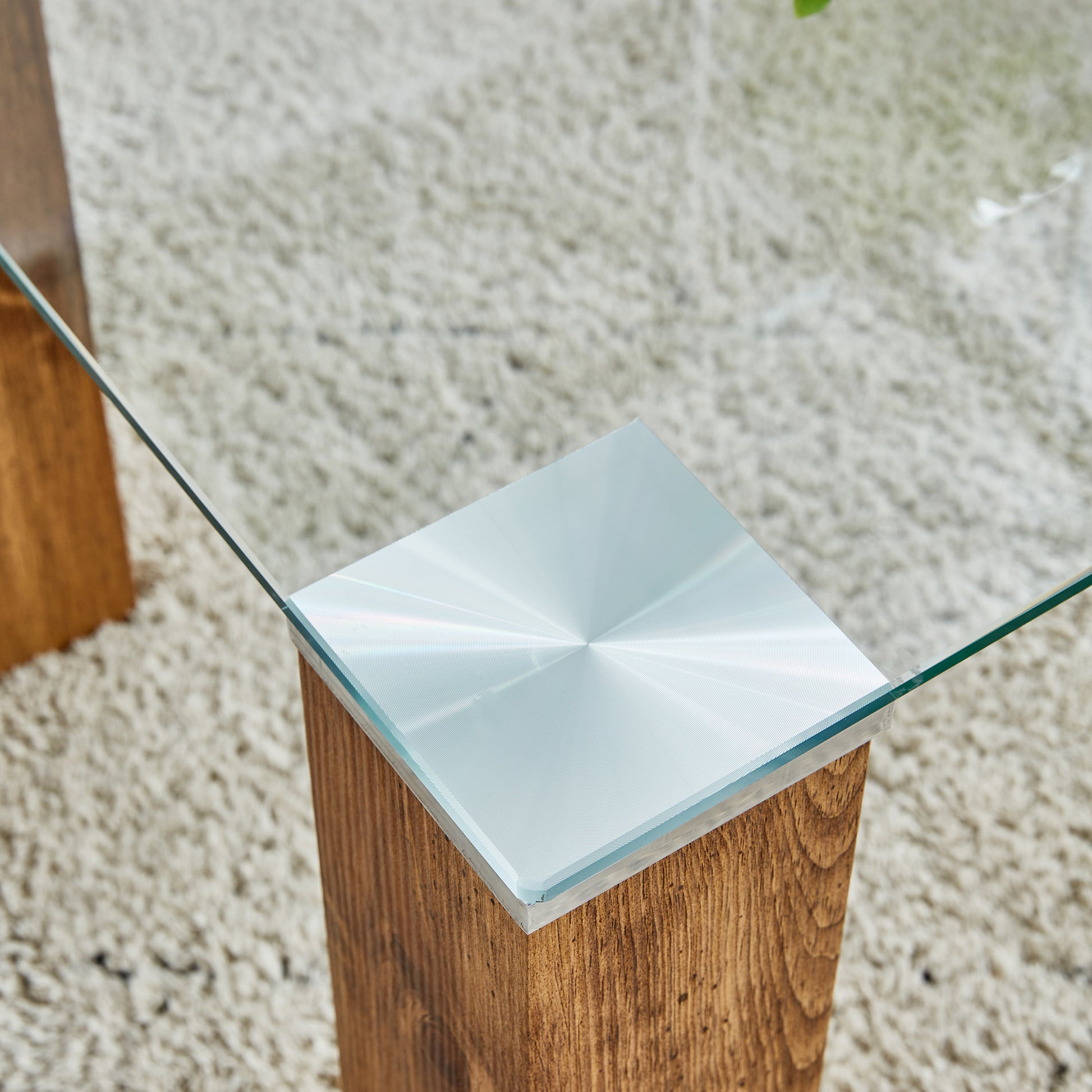 Glass Top Coffee Table,Tea Table, With Mdf Legs -