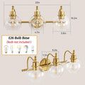 3 Lights Bathroom Vanity Lighting Fixtures Brushed gold-metal