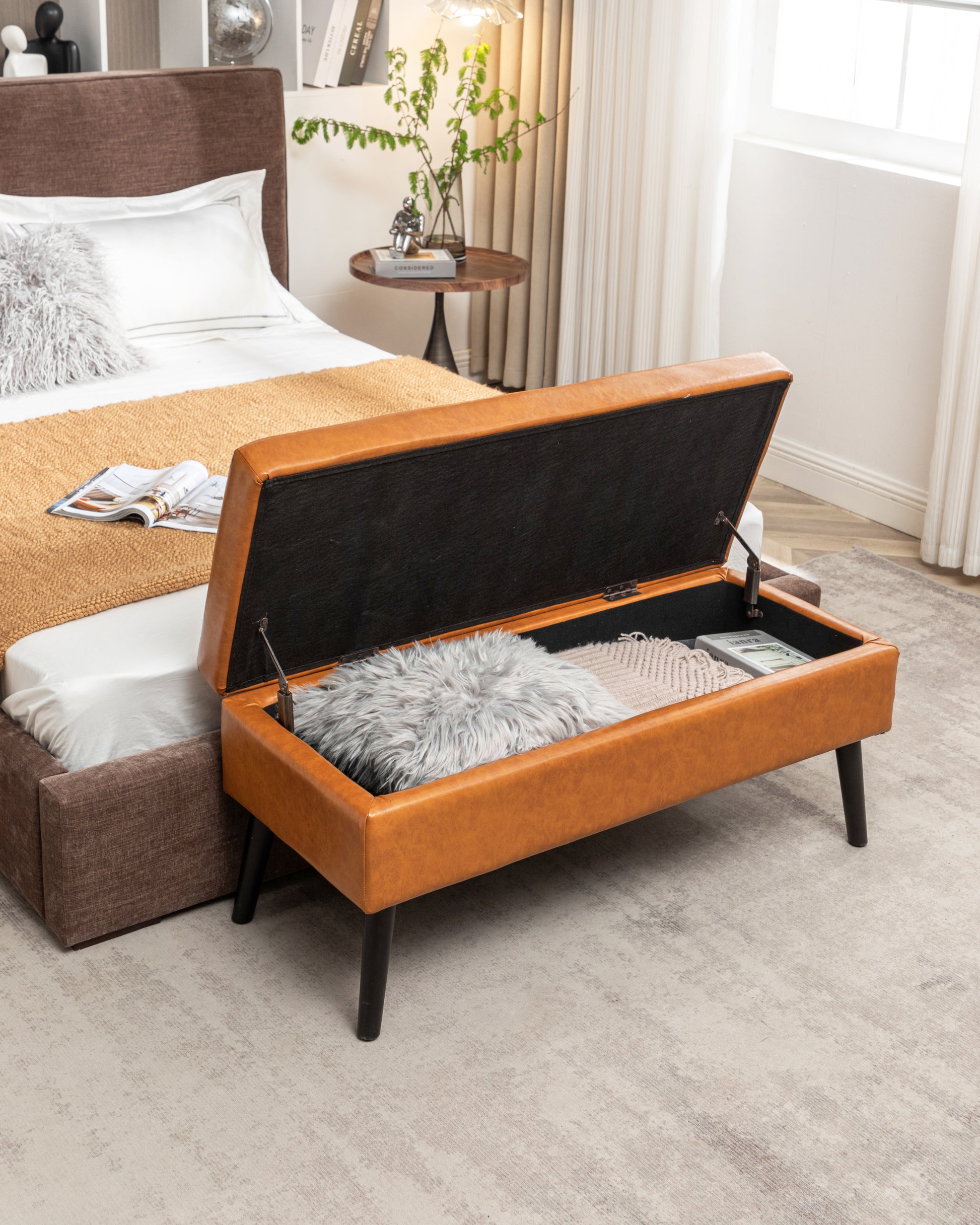 Storage Bench With Storage Bench For Bedroom End