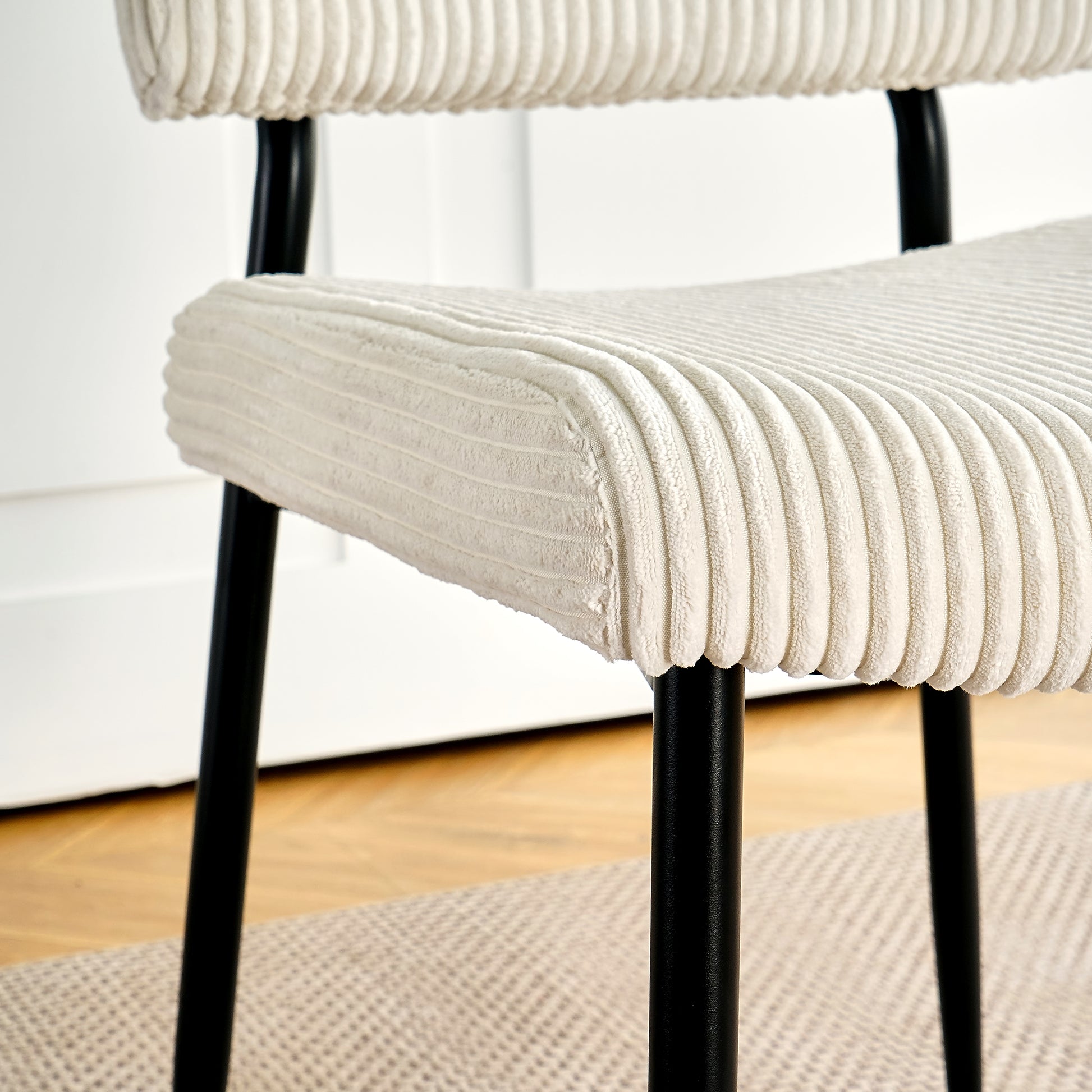 Modern Beige Simple Dining Chair Fabric