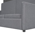 Queen Size Murphy Bed Wall Bed With Cushion,Gray