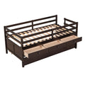 Low Loft Bed Twin Size With Full Safety Fence -