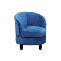 Sophia Swivel Chair Velvet Blue - Blue Wood